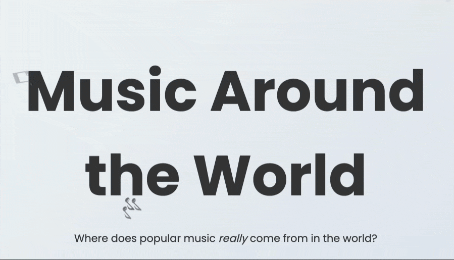 Screenshot of a student-built D3 data visualization about World Music, created for Temple University CIS 3755 Information Visualization.